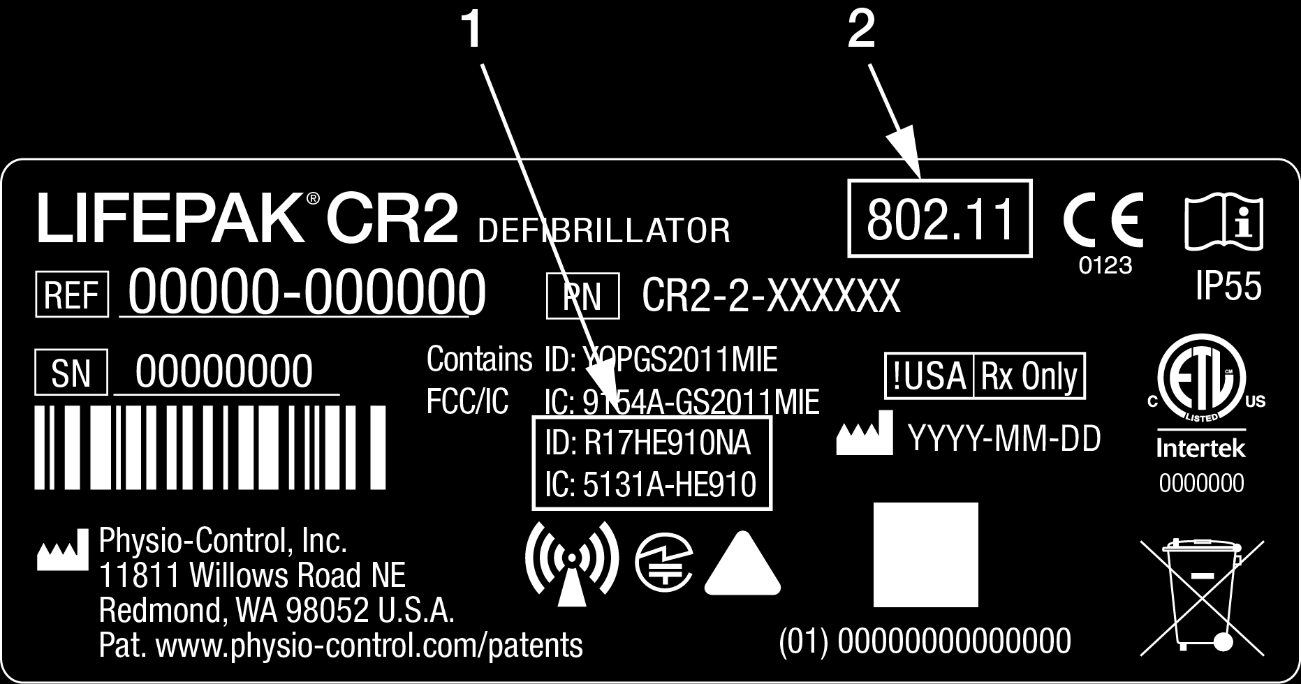 Hoofdstuk 1 Inleiding Over de LIFEPAK CR2-defibrillator De LIFEPAK CR2-defibrillator is ontworpen voor gebruik binnen en buiten in een niet bewegende omgeving.