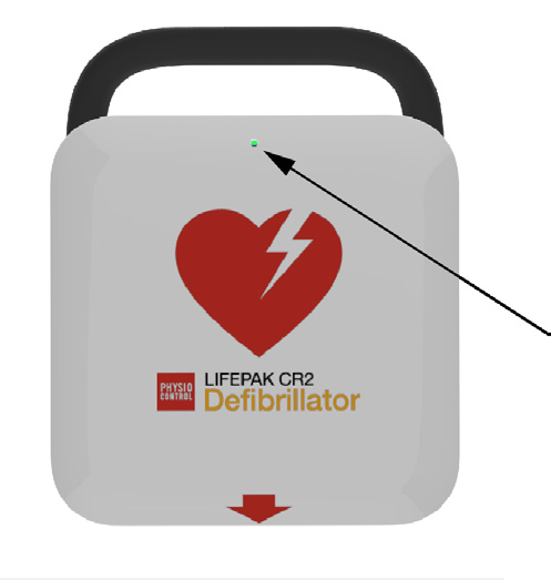 Uitpakken en inspecteren van de LIFEPAK CR2-defibrillator 7. Plaats de batterij in het batterijvak dat zich aan de achterzijde van de defibrillator bevindt.