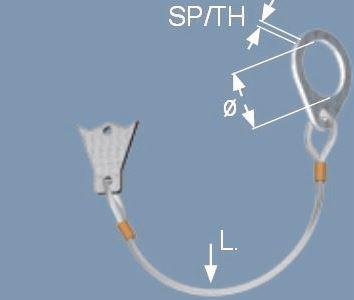 STOPFLEX KABEL / STOPFLEX CABLE Kabel te bevestigen aan STOPCL, voorzien van montageplaat met uitsparing, bevestiging tussen koppeling Cable à fixer sur STOPCL, équipé avec plaque de montage avec