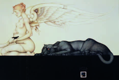 Michael Parkese Waiting, stone lithograph, 48,5 x 69 cm Ruud Verkerk Paradijsvogel, 50 x 40 cm Morning light, h.