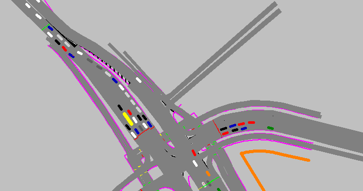 afbeelding 4. Beeld simulatie kruispunt A wachtrij linksaf naar Spoorboogweg In afbeelding 5 