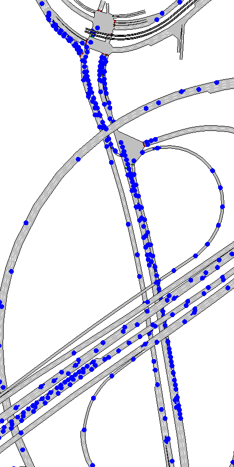 afbeelding 28. Beeld simulatie kruispunt G Uit de simulatie blijkt dat de wachtrij tussen de kruispunten van de Laan van Delfvliet met de A4 en met de Laan van Hoornwijck onderling terugslaat.