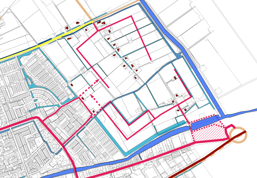 Ontsluitingsstructuur autoverkeer Veilingweg 30 km zone Blakervaart Mogelijk een verbinding noord -zuid