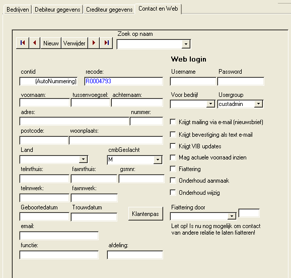 Bij het aanmaken van een debiteur rekening houden dat de contactpersoon die de VIB bladen verzorgt binnen het desbetreffende bedrijf, de VIB updates ontvangt.