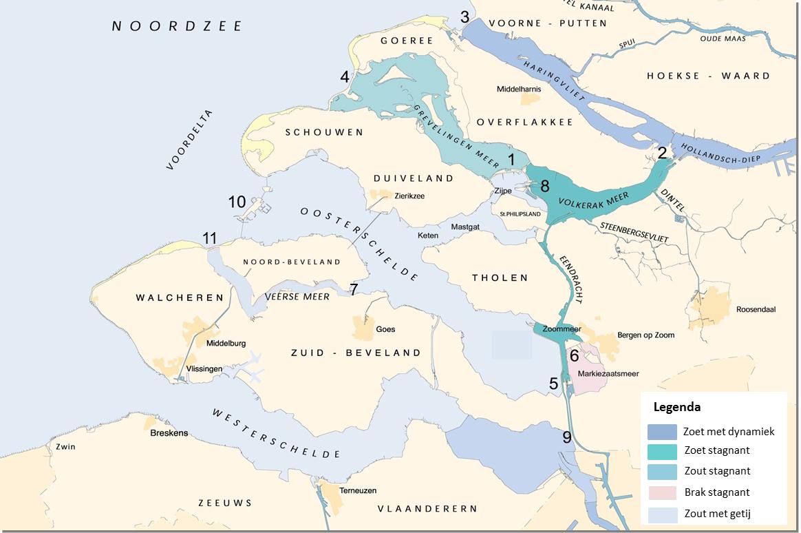 in de bekkens van de ZW Delta bestaan naast bv. dammen en sluizen voor het grootste gedeelte uit dijken. De termen waterkering en dijken worden in dit rapport door elkaar gebruikt. 1.