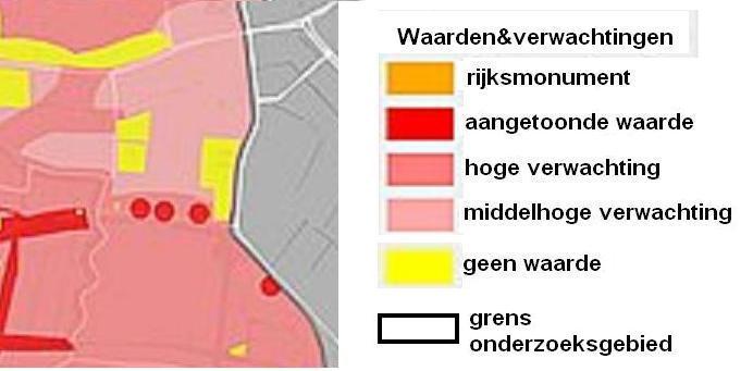 Archeologie In het onderzoeksgebied komen delen voor die zijn aangeduid als gebieden met een hoge en middelhoge archeologische verwachting (zie figuur x, bron: archeologische waardenkaart Leiden,