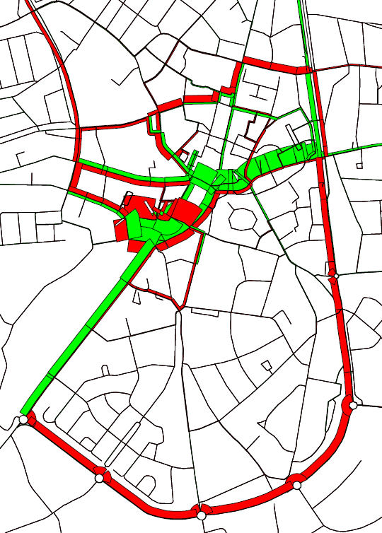 Variant 4 Luik In variant 4Luik wordt dezelfde verkeerscirculatie gehanteerd als in variant 4A, aangevuld met eenrichtingsverkeer op de Luikerweg vanaf de Dommelseweg richting de Markt.