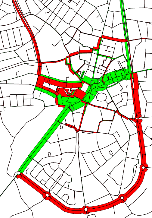 Variant 7 Luik In variant 7Luik wordt de verkeerscirculatie van variant 7A aangevuld met eenrichtingsverkeer op de Luikerweg tussen de Dommelseweg en de Peperstraat.