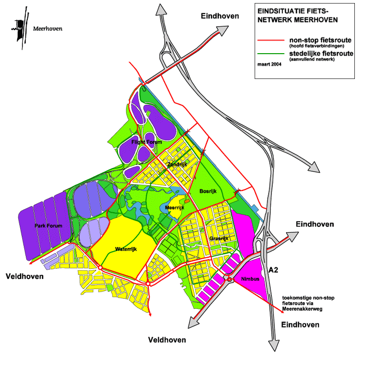 Pagina 10 Figuur 3.3: Fietsstructuur Meerhoven (bron: www.meerhoven.nl) Verkeersafwikkeling Bij een categorisering als erftoegangsweg behoren gelijkwaardige kruispunten.