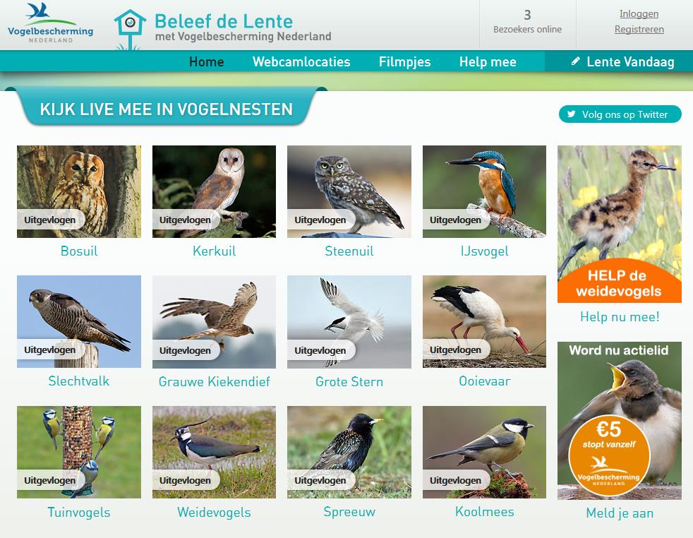 Bosuil bij BeleefdeLente BeleefdeLente, de webcamwebsite van Vogelbescheming Nederland (www.beleefdelente.