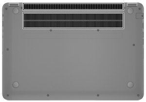 Onderkant Onderdeel Ventilatieopeningen (2) Beschrijving Deze openingen zorgen voor luchtkoeling van de interne onderdelen.