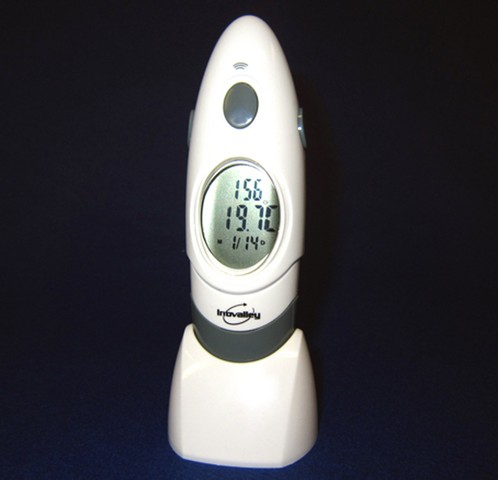 020001059 FRANSSPREKENDE digitale koortsthermometer. Meetbereik van 32 C tot 42.9 C met een nauwkeurigheid van 0.1 tot 0.