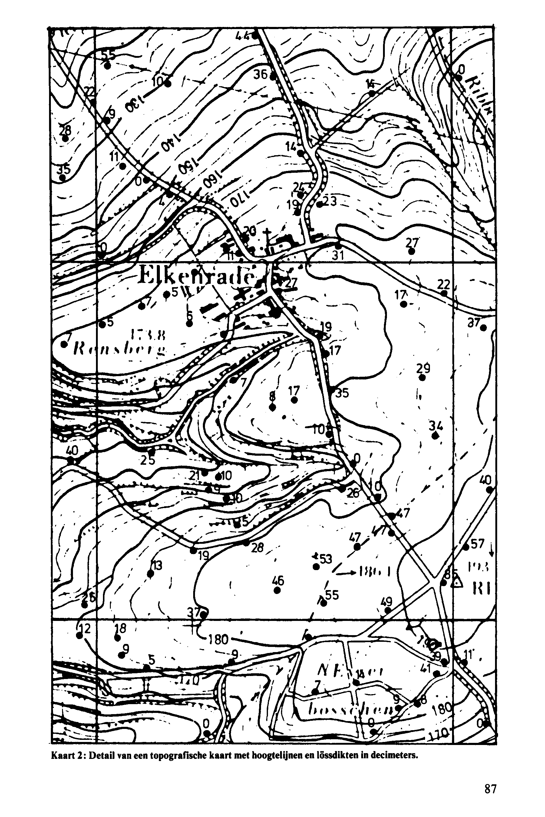 Kaart 2: Detail van een topografische kaart