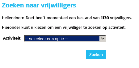 Daarna ziet u de vrijwilligers die beschikbaar zijn voor dit werk. Uit privacyoverwegingen worden de contactgegevens van de vrijwilliger niet openbaar gemaakt. U ziet geboortedatum en opleiding.