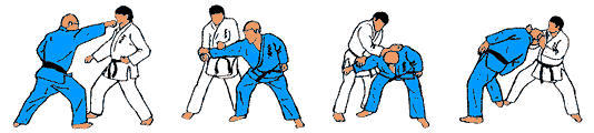 Serie 3: Stoten slagen en schoppen. 3.1. Rechte stoot met rechterarm naar het hoofd (Oi-Tsuki-Jodan).