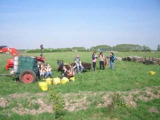 oprichting van een vlinderbord op het evenementenplein op weg naar het werk gefotografeerd vanaf de Springplank Educatieve activiteiten In het kader van hun maatschappelijke stage ontvingen wij eind