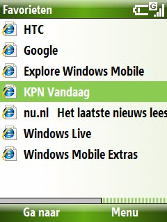 11 U kunt naar KPN Vandaag surfen door in Internet Explorer op Menu te drukken, 3 Favorieten te