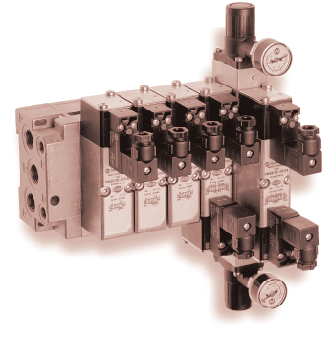 SERIES V44/V45 Elektropneumatisch & e schuifventielen, 5/2, 5/3, ISO 15407-1/VDMA 24563 26 mm Grote capaciteit in compacte uitvoering Flexibel basisplaatsysteem met mogelijkheid van meerdere