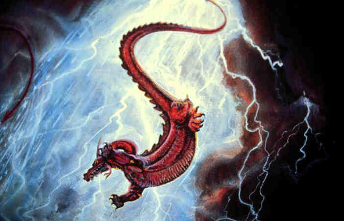 Openbaring 12:9 En de grote draak werd (op de aarde) geworpen, de oude slang, die genaamd wordt