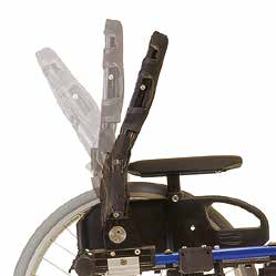 Eigenschappen en opties Unieke frameconstructie Deze geeft de rolstoel een zeer lage rijweerstand. Dit is het gevolg van het horizontale vouwmechanisme.