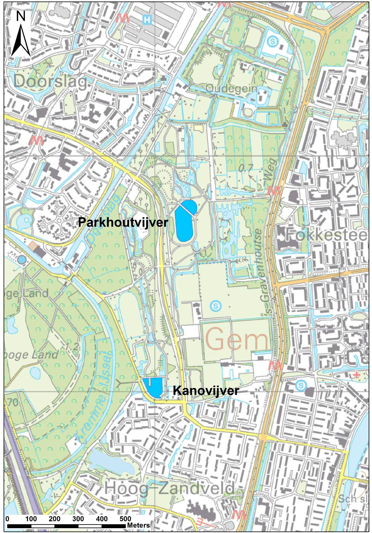 - Vijvers park Oudegein te Nieuwegein - Topografische ondergrond: Topografische Dienst,