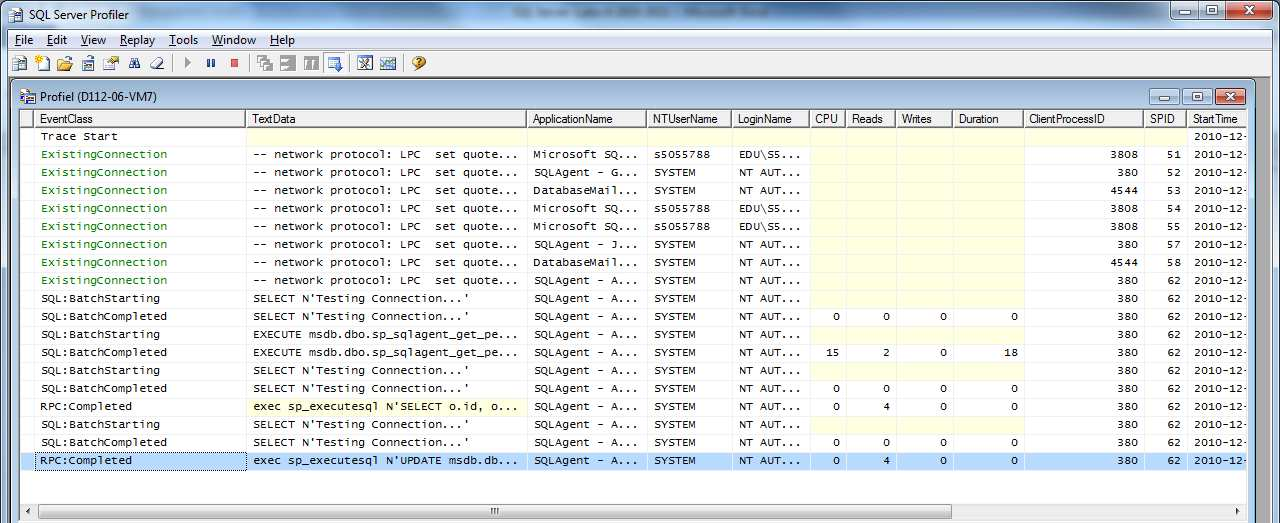 1.11 SQL Server Profiler SQL Server 2008 R2 - Labo 4-28 Zoek op het