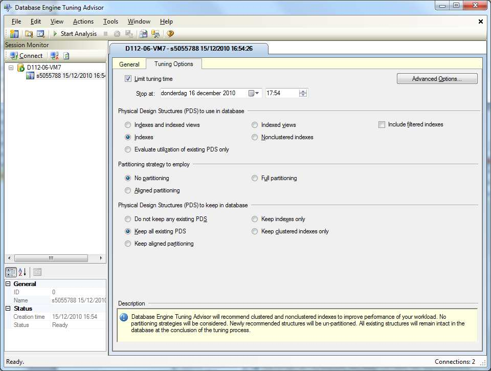 1.12 Database Engine Tuning Advisor SQL Server 2008 R2 - Labo 4-29 Zoek op het