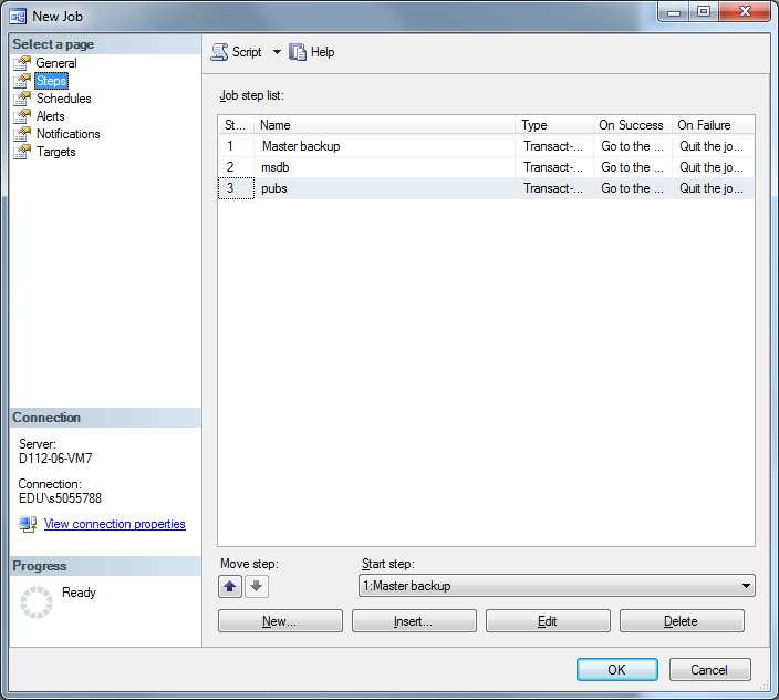 SQL Server 2008 R2 - Labo 4-6 Maak één of meerdere jobs om de databases master, msdb en pubs te backuppen