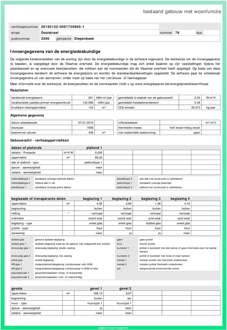 De energiedeskundige mag zich enkel baseren op zijn vaststellingen tijdens het plaatsbezoek en op eventuele bewijsstukken, die voldoen aan de voorwaarden die de Vlaamse overheid heeft opgelegd.