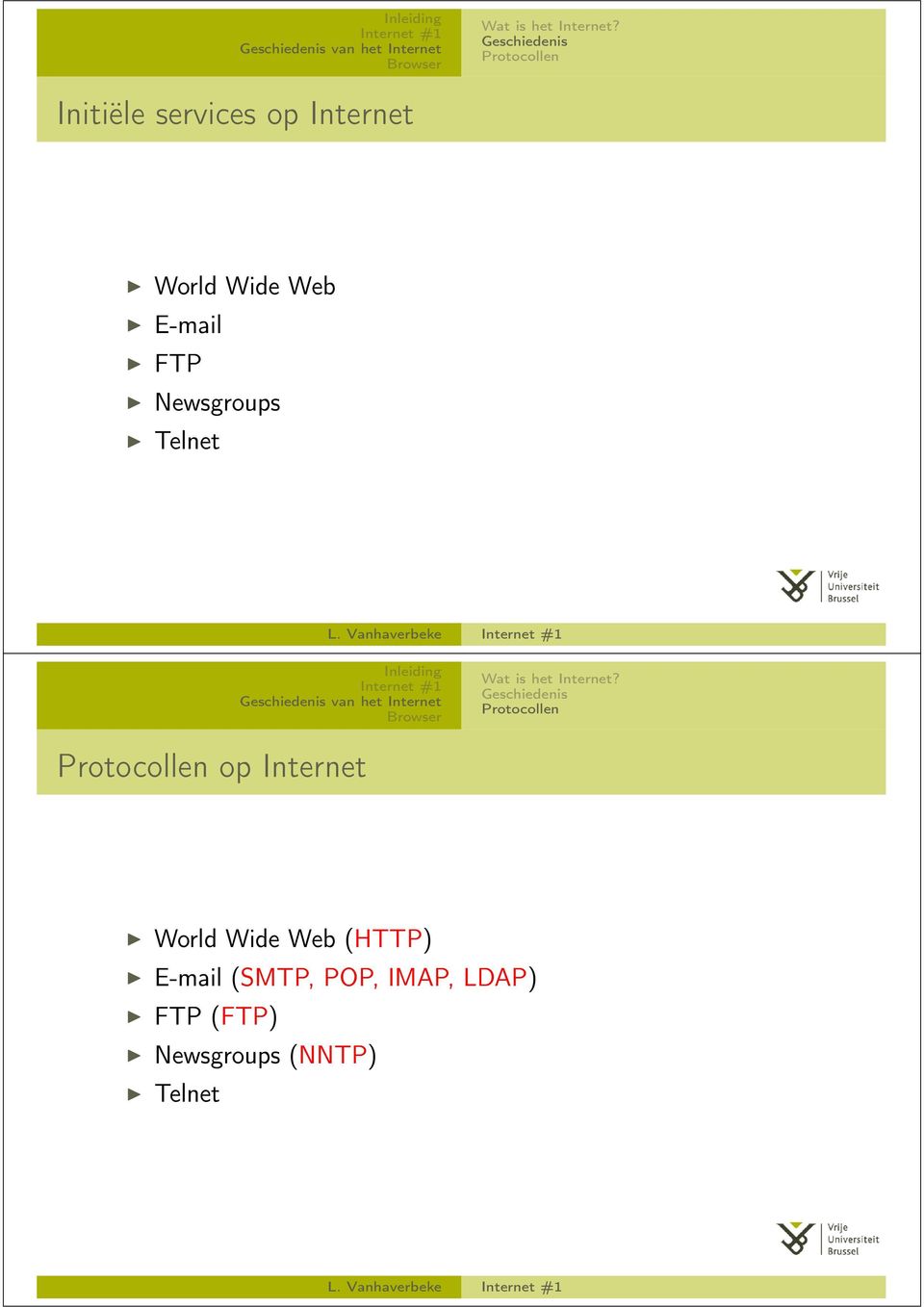 Vanhaverbeke op Internet World Wide Web (HTTP)