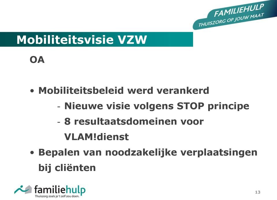 - 8 resultaatsdomeinen voor VLAM!