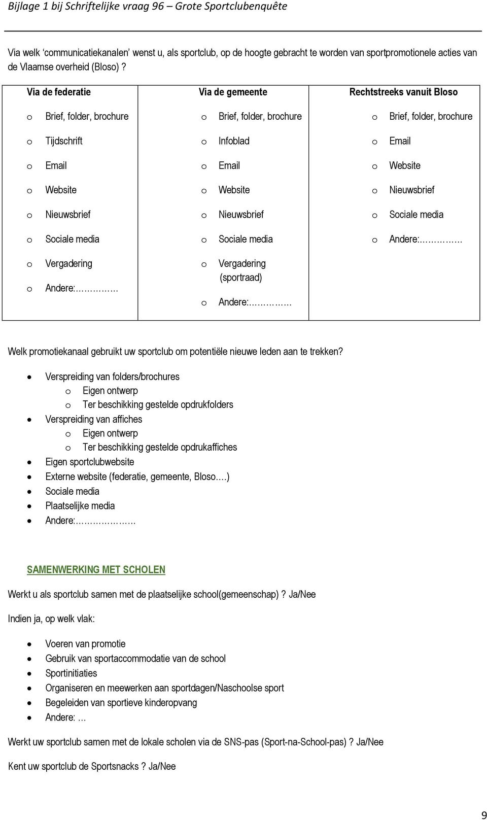 Nieuwsbrief Nieuwsbrief Sciale media Sciale media Sciale media Andere: Vergadering Andere: Vergadering (sprtraad) Andere: Welk prmtiekanaal gebruikt uw sprtclub m ptentiële nieuwe leden aan te