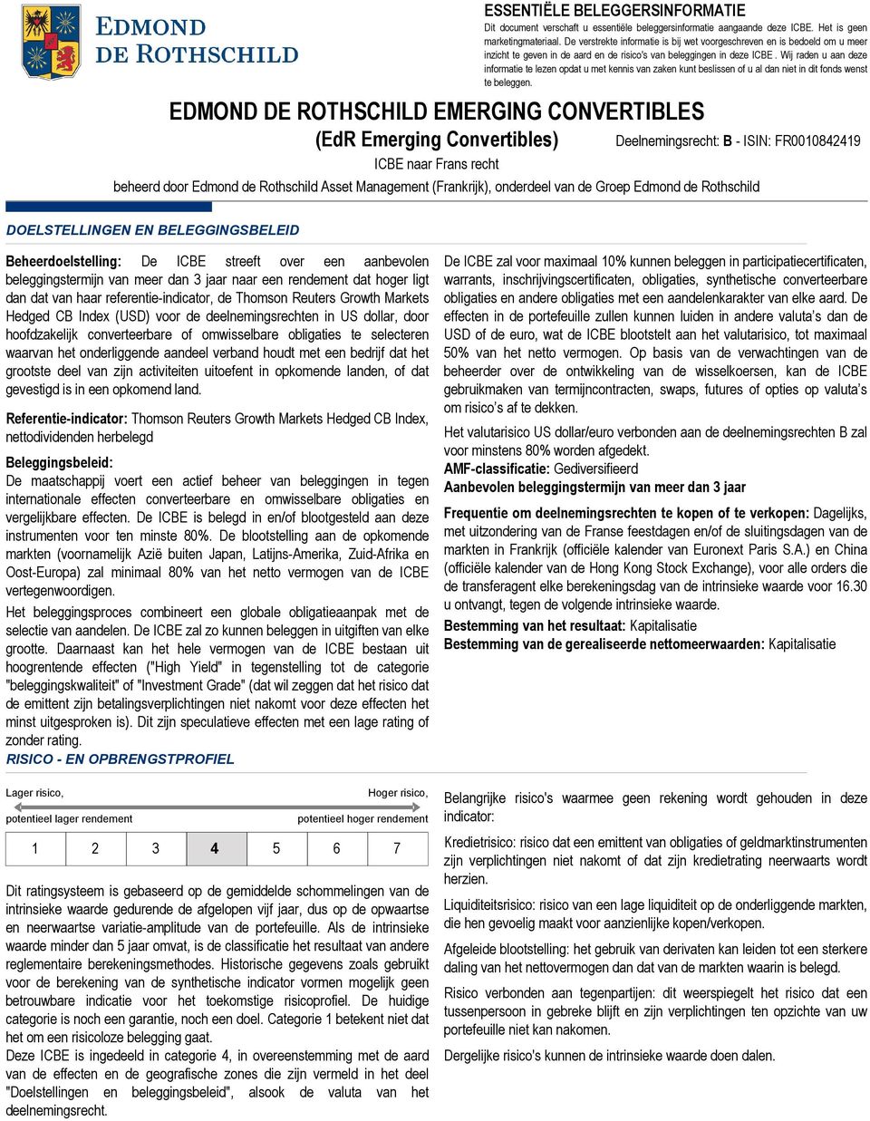 Wij raden u aan deze informatie te lezen opdat u met kennis van zaken kunt beslissen of u al dan niet in dit fonds wenst te beleggen.