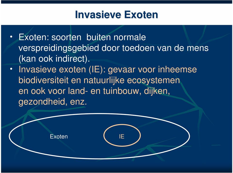 Invasieve exoten (IE): gevaar voor inheemse biodiversiteit en
