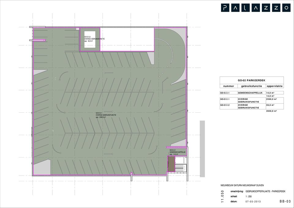 2 OVERIGE GEBRUIKSFUNCTIE OVERIGE GEBRUIKSFUNCTIE 14,9 m² 2598,9 m² 59,9 m² 2658,9 m² GO-G 2.