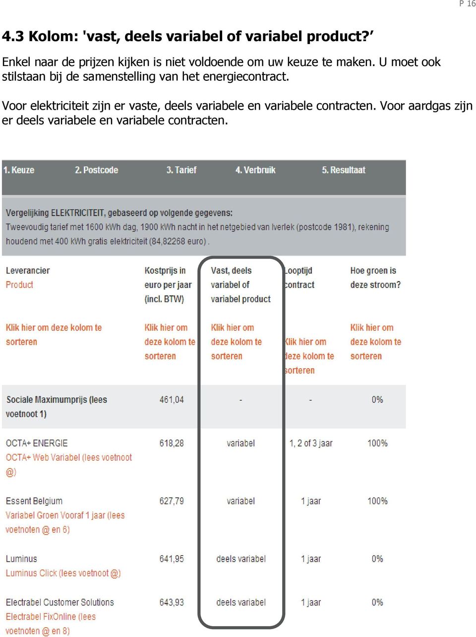 U moet ook stilstaan bij de samenstelling van het energiecontract.