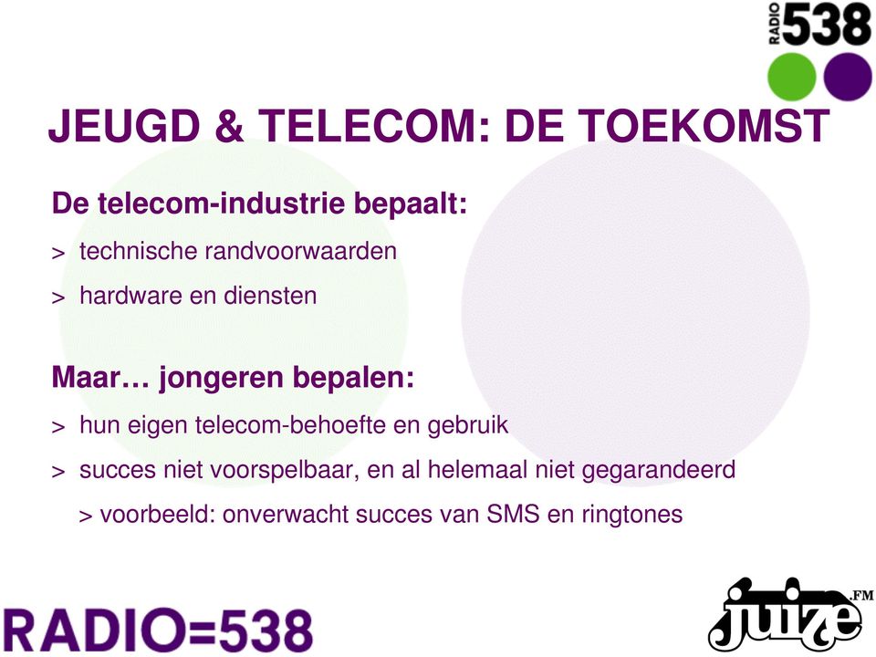 eigen telecom-behoefte en gebruik > succes niet voorspelbaar, en al