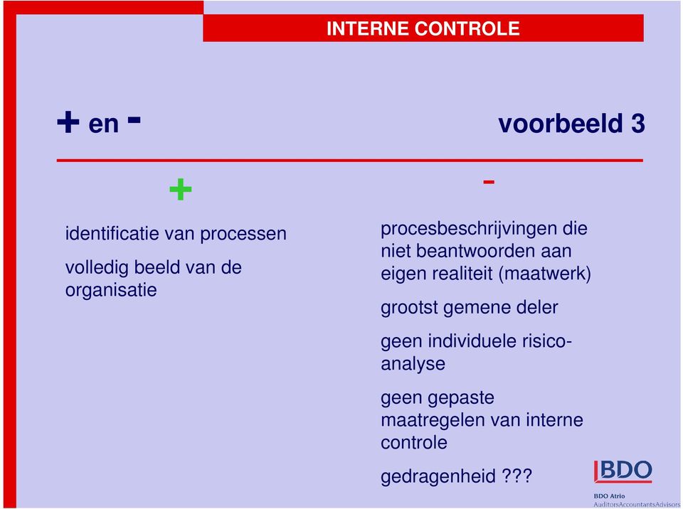 eigen realiteit (maatwerk) grootst gemene deler geen individuele