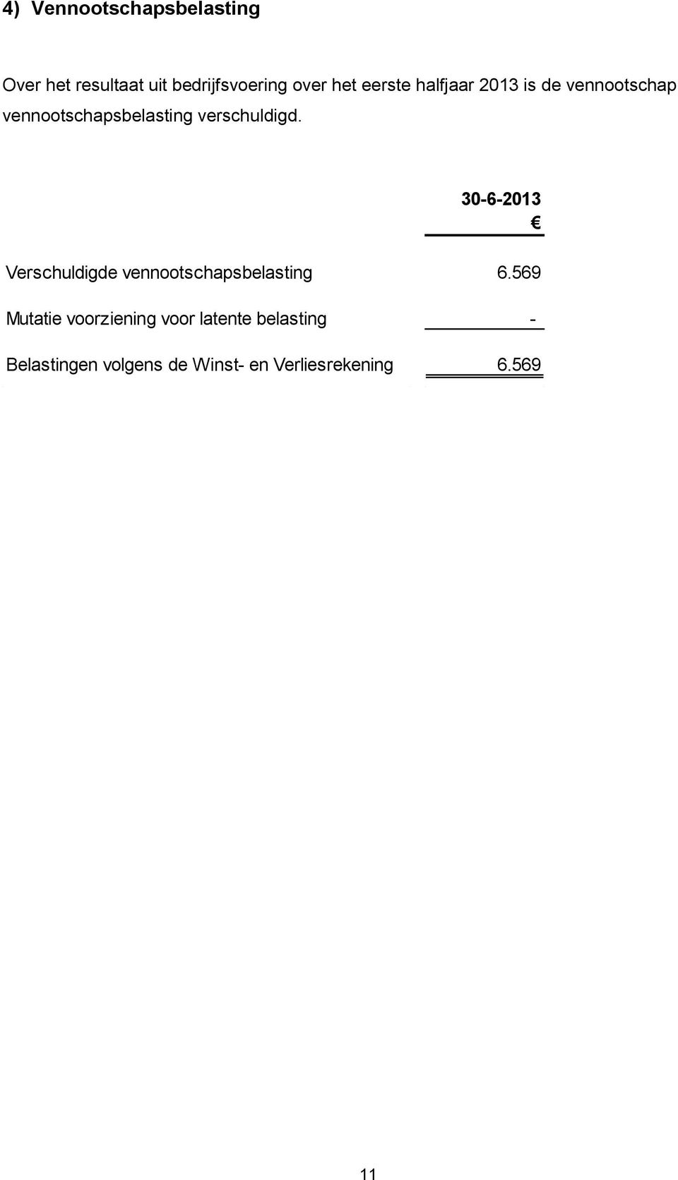 30-6-2013 Verschuldigde vennootschapsbelasting 6.