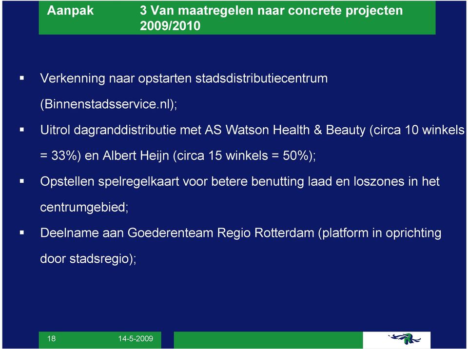 nl); Uitrol dagranddistributie met AS Watson Health & Beauty (circa 10 winkels = 33%) en Albert Heijn