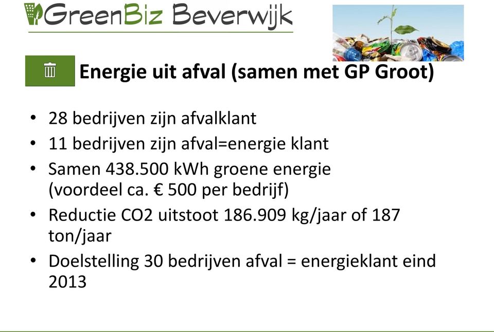 500 kwh groene energie (voordeel ca.