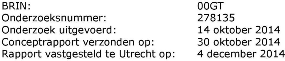 Conceptrapport verzonden op: 30 oktober