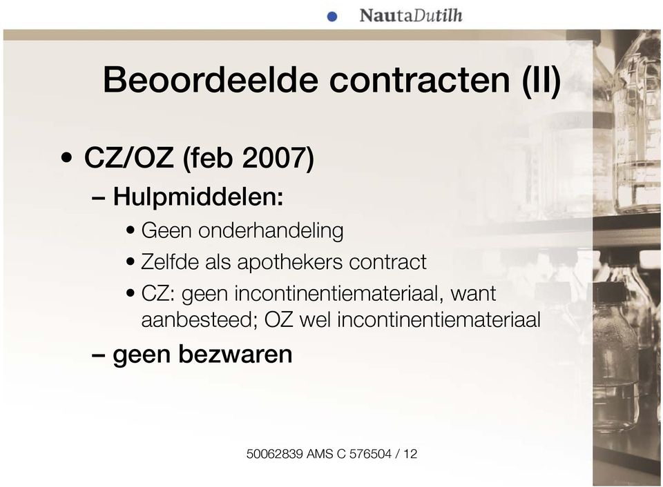 apothekers contract CZ: geen