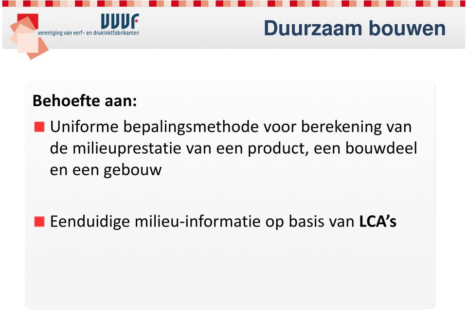 milieuprestatie van een product, een bouwdeel