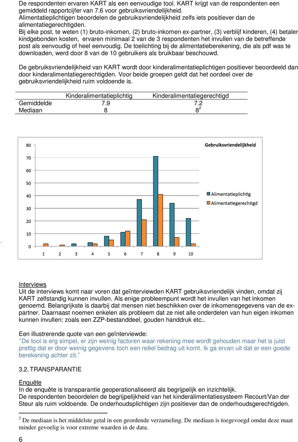 Bij elke post, te weten (1) bruto-inkomen, (2) bruto-inkomen ex-partner, (3) verblijf kinderen, (4) betaler kindgebonden kosten, ervaren minimaal 2 van de 3 respondenten het invullen van de