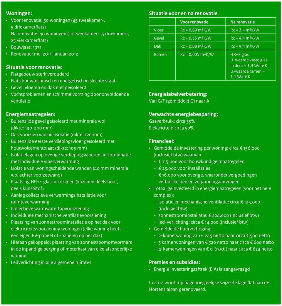 ventilatie Energiemaatregelen: Buitenzijde gevel geïsoleerd met minerale wol (dikte: 140-200 mm) Dak voorzien van pir-isolatie (dikte: 120 mm) Buitenzijde eerste verdiepingsvloer geïsoleerd met
