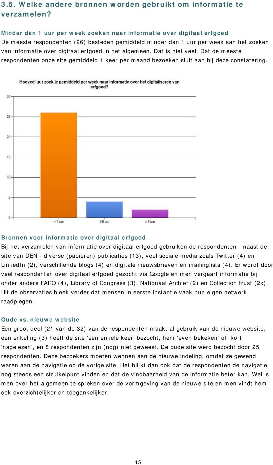 het algemeen. Dat is niet veel. Dat de meeste respondenten onze site gemiddeld 1 keer per maand bezoeken sluit aan bij deze constatering.