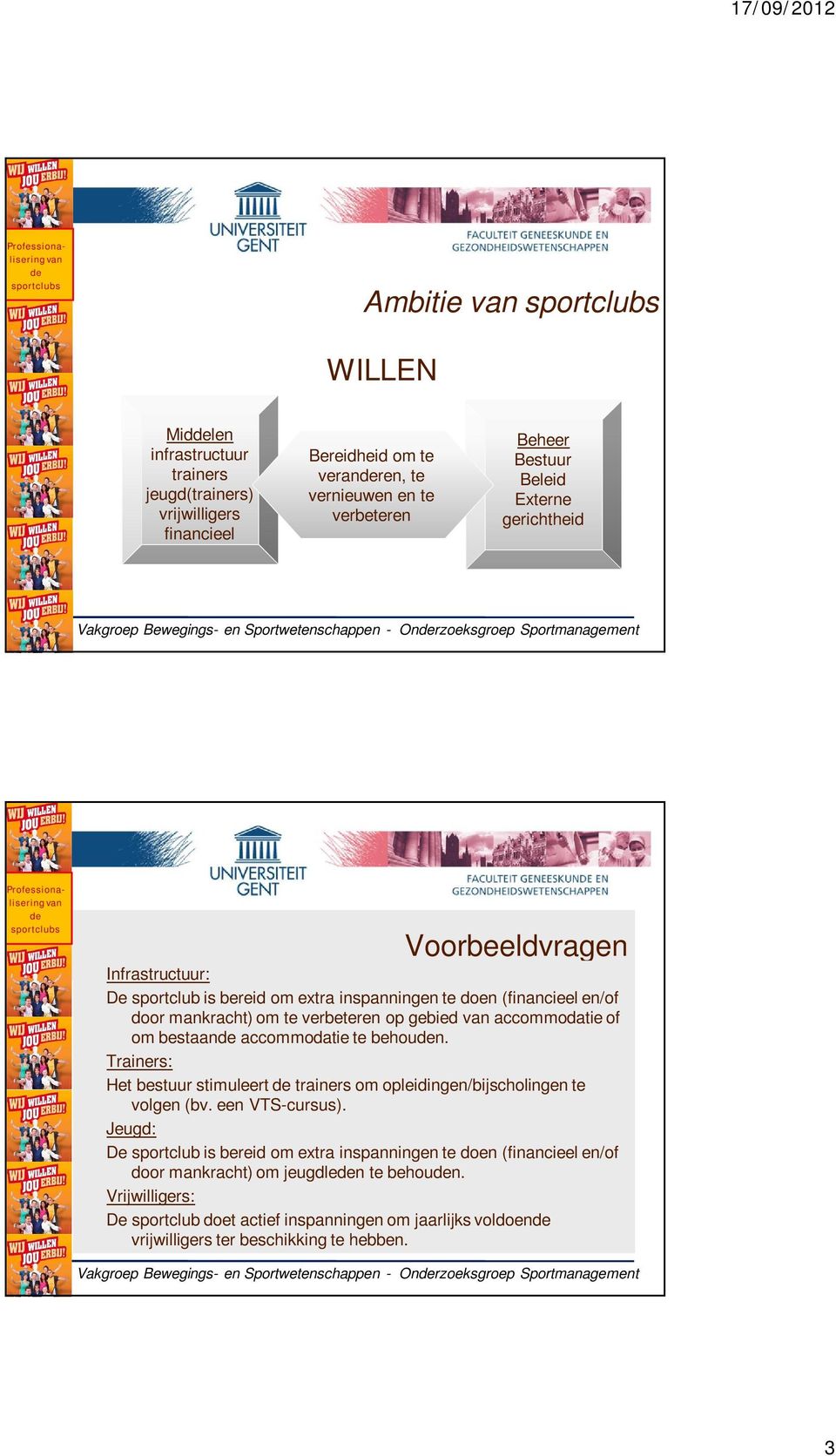 bestaan accmmdatie te behun. Trainers: Het bestuur stimuleert trainers m pleidingen/bijschlingen te vlgen (bv. een VTS-cursus).