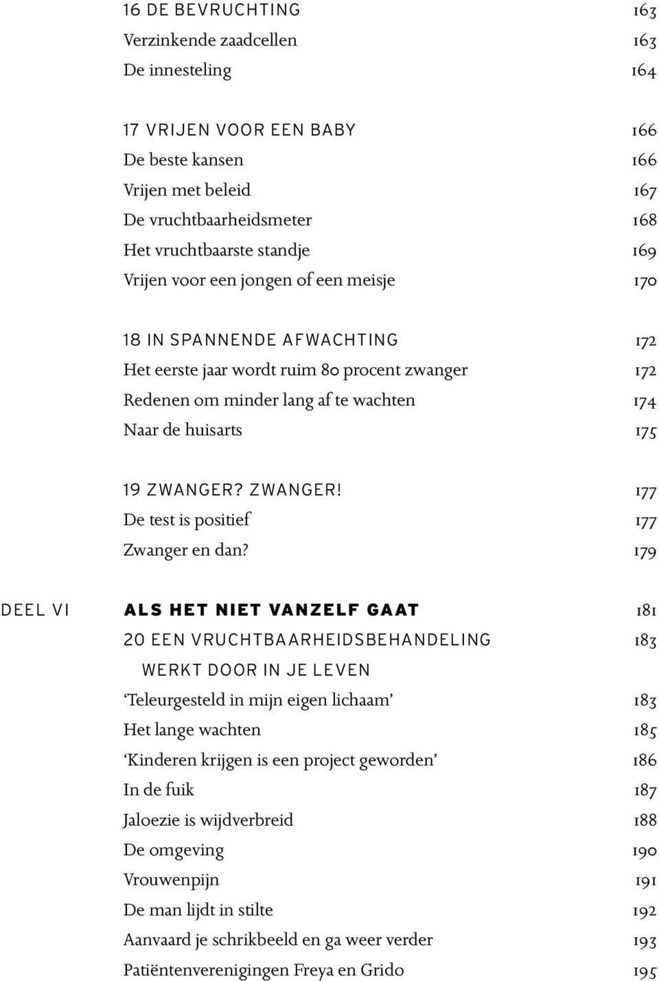 ZWANGER! 177 De test is positief 177 Zwanger en dan?