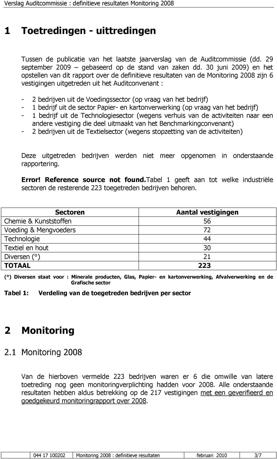 vraag van het bedrijf) - 1 bedrijf uit de sector Papier- en kartonverwerking (op vraag van het bedrijf) - 1 bedrijf uit de Technologiesector (wegens verhuis van de activiteiten naar een andere